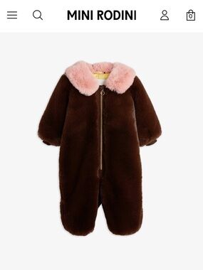 Mini Rodini Fluffy Faux Fur Baby Coverall